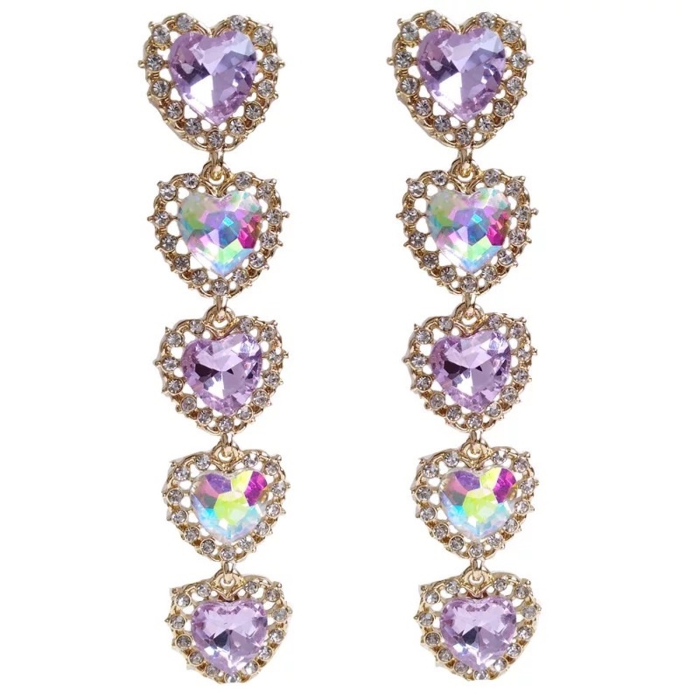 Purple Heart long tassels earrings fashion jewelry luxury